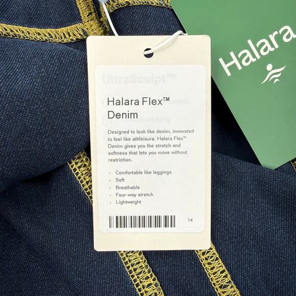 Halara Flex Size 2X High Waisted Wide Leg Pull On Casual Jeans Royal Blue Denim - Picture 9 of 11